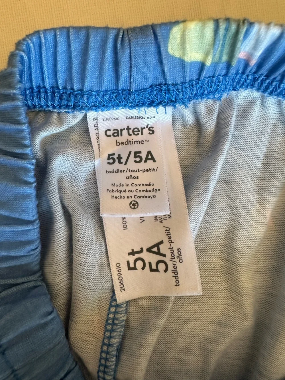 Carter's White and Blue Construction Truck Kids Pajama Set
